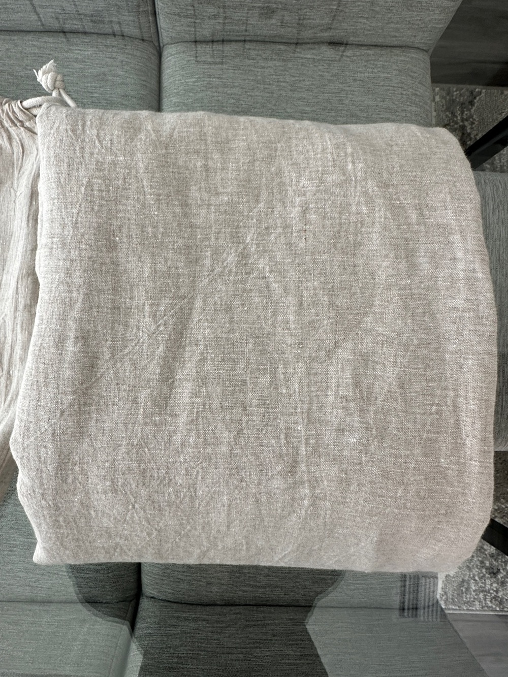 Quince king European linen duvet cover set. Like new. Chambray color. - Picture 11 of 13